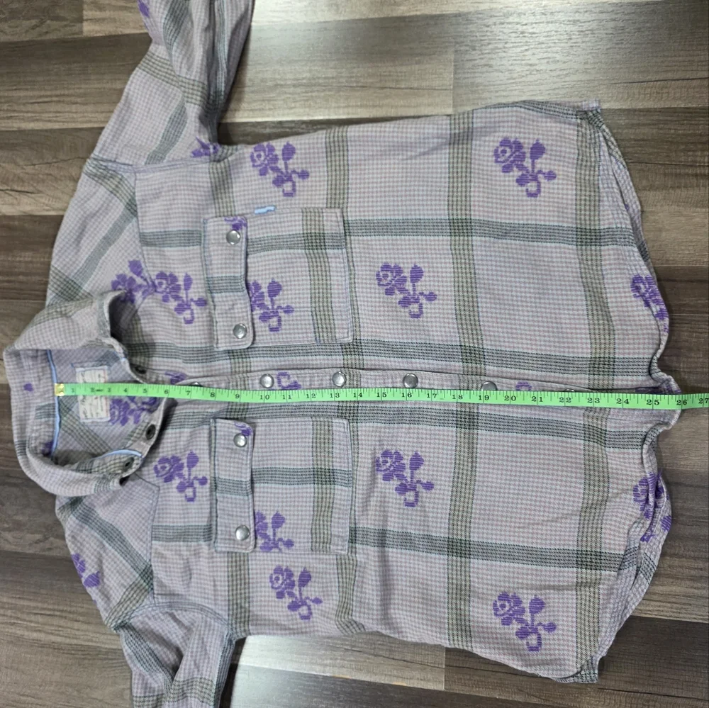 Free People We The Free Visby 100% Cotton Plaid Flannel Top w/Flap Pockets. S - Picture 7 of 8